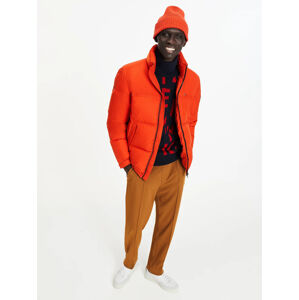 Tommy Hilfiger pánská oranžová péřová bunda - M (SG4)